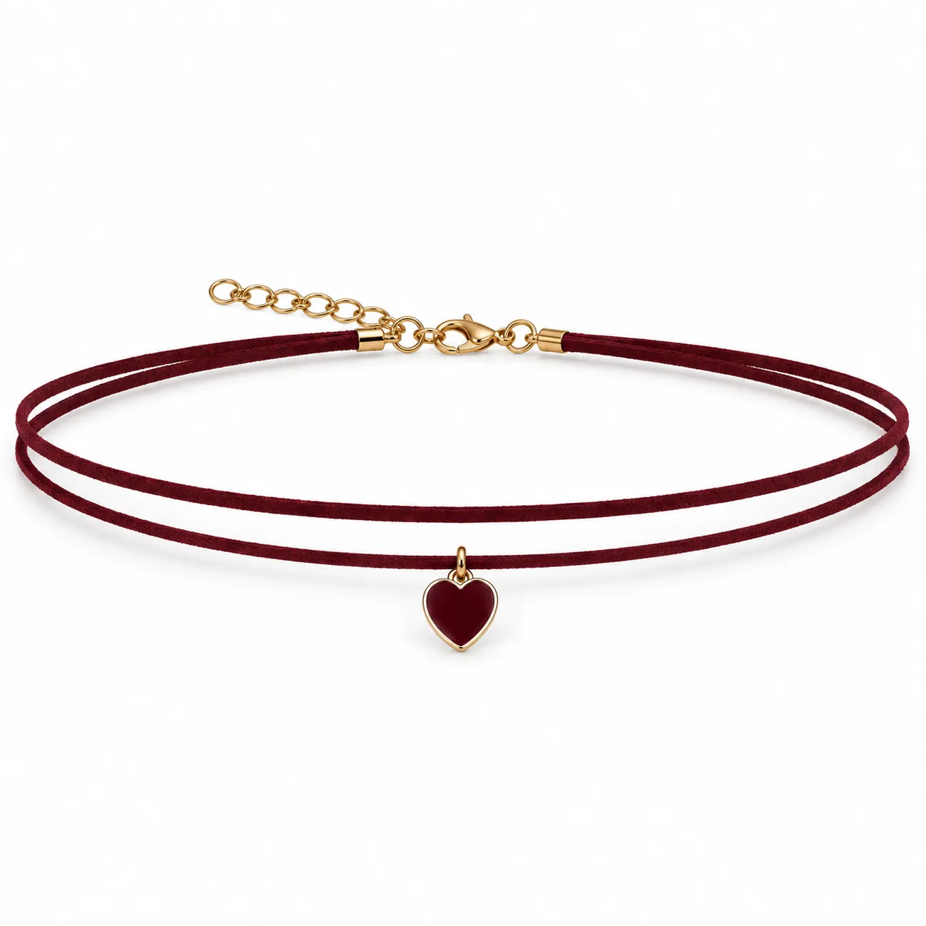 kaelakee-bordoopunane-kahekihiline-sudamega-choker-9094CH00015E6.webp