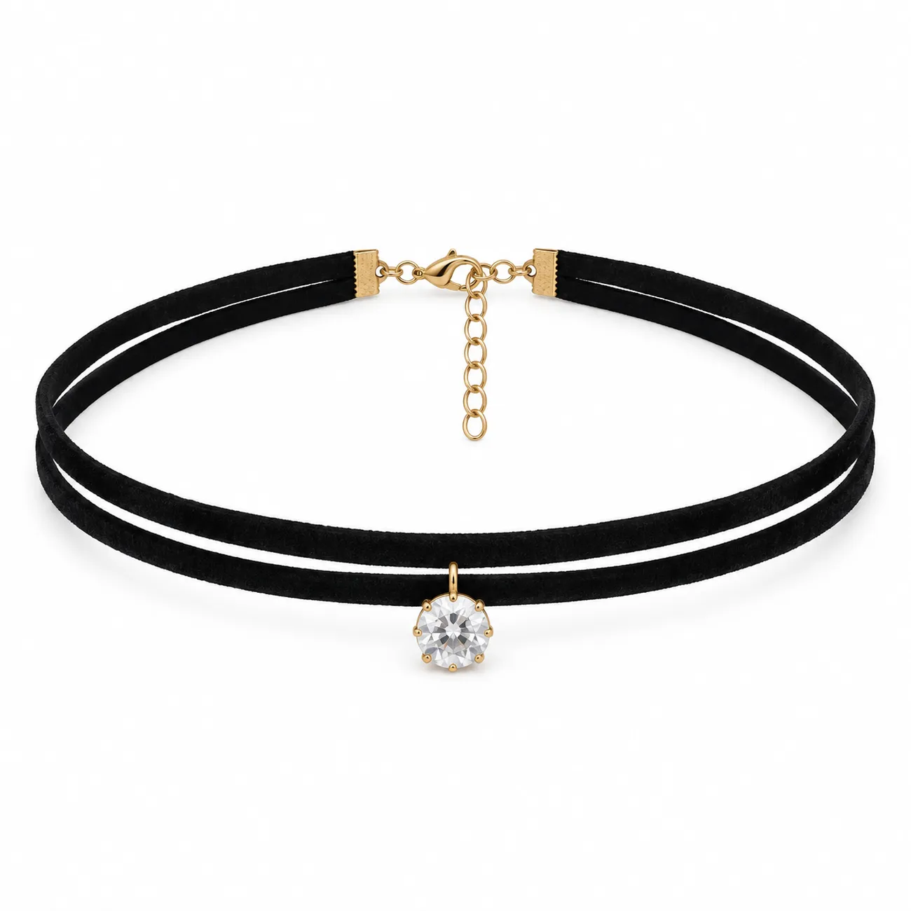 kaelakee-must-kahekihiline-choker-kristallripatsiga-9097CH10020EK.webp